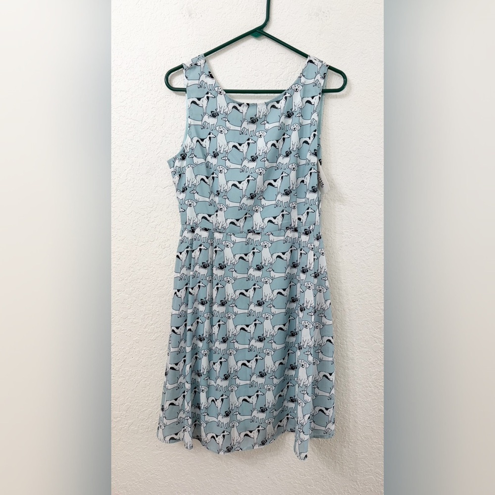 L.A. Soul All Over Dog Light Blue Dress - L